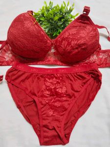 Red Lace Bra & Panty Set