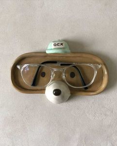 Clear Frame Glasses with Cute Holder