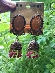 Boho Bronze Jhumka Earrings