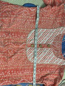 Jaipuri Print Suit Set With Cotton Dupatta
