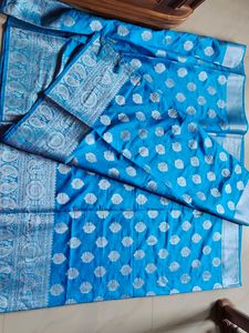 Blue Banarasi Silk Saree