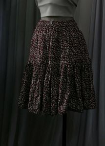 Tiered Print Mini Skirt