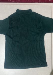 Turtle Neck Green Top
