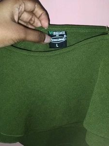 Olive Green Crop Top