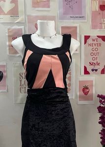 Pink And Black Crop Top