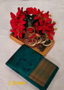 Green Full Printed Zaree Patta Saree