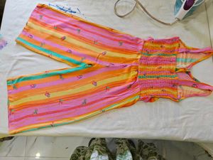 Striped Girl&#39;s Jumpsuit Set