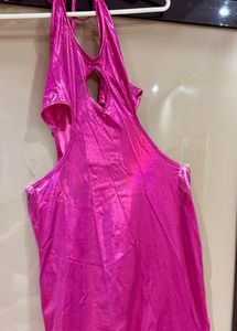 SHEIN METALLIC PINK BODYCON MINI DRESS