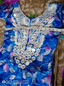 Mirror &amp; Moti Work straight  Kurti