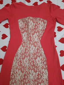 Coral Lace Detail dress AND brand