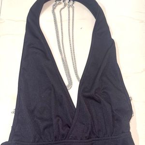 Black Halter Mini Dress
