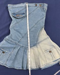 sleeveless denim mini dress