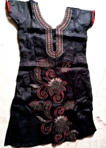 Embroidered Black Kurta