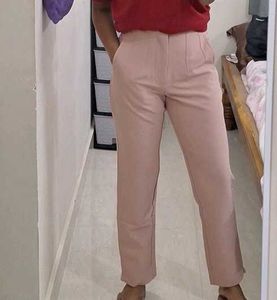 Blush Pink High-Waisted Formal Trouser