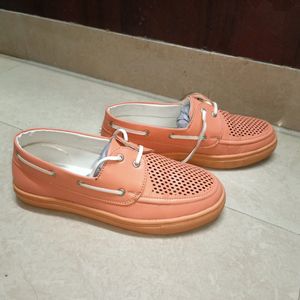 Bruno Manetti Peach Leather Lace Shoes Size - UK 5/EUR - 38