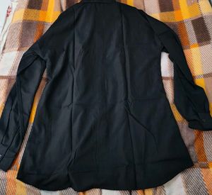 Black Oversized Button-Down Shirt