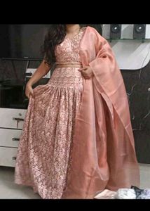 Peach Lehanga Choli