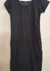 Black Multicolored Kurta