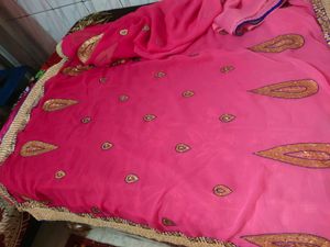 Pink Double Shaded Saree