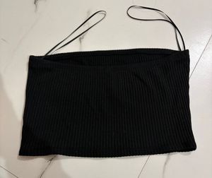 Black Ribbed Tube Top