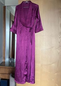 Purple Satin Robe By Suman Nathwani