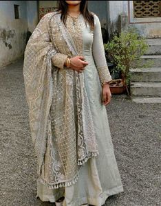 Elegant Grey Kurta Set & Dupatta