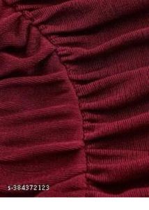 Burgundy Ruched Corduroy Fabric