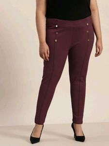 Sztori Women Plus Size Solid Treggings