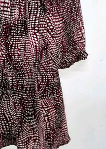 Korean New V Neck Viscoss Flare And Fit Dress