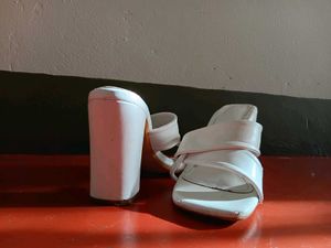 White Heeled Sandals - Size 34