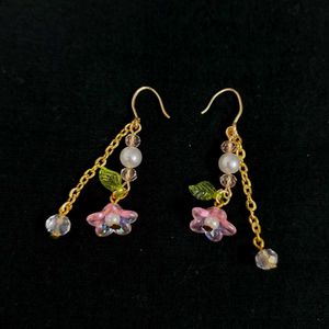 Elegant Handmade Beaded Floral Earrings