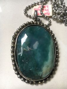 Vintage natural stone Pendant Necklace