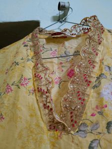 Biba Elegant Yellow Kurta Set
