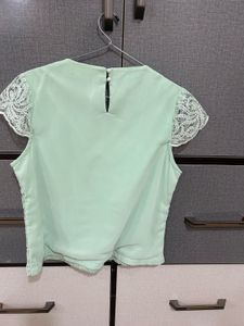 Mint Green Floral Lace Top