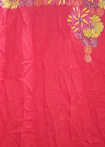 Red Kurti With Yellow Flower Print