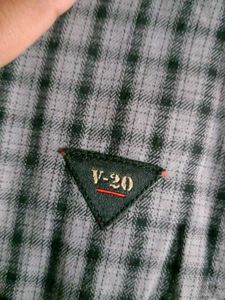 Gray Plaid Button-Down Shirt