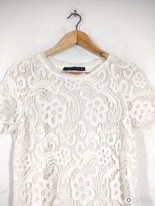 Zara Cream Lace Western Top(Women&#39;s)