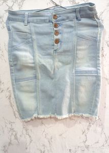Light Blue Denim Skirt