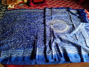 KANTHASTITCHED BLUE GORGEOUS SAREE NO DEFECT