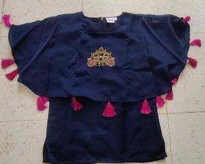 Navy Blue Top/choli with  Tassels