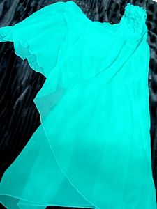 Teal one shoulder top