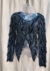 Lace Detail Open Front Top