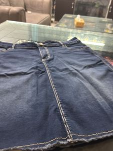 Strcheble Denim Mini Skirt..