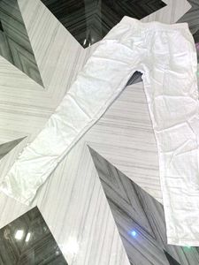 White Button Ankle Pants