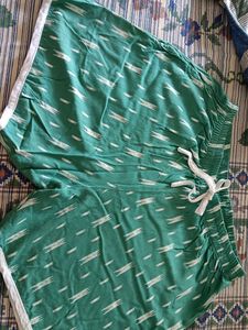 Green Patterned Shorts