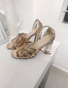 Golden Heels With Red Bottom
