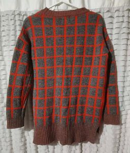 korean  Plaid Pattern Sweater
