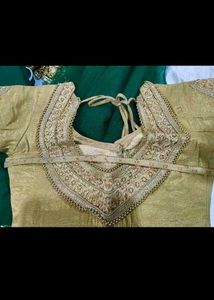 Total New Elegant Green Soft Silk Saree with Blous