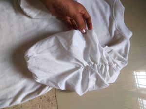 Chic White Top with Puff Sleeves