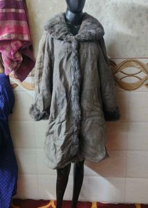 pure Fur lather Trimmed Coat